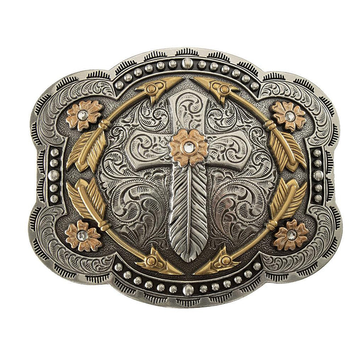 Cross with Scrolling Design Buckle
