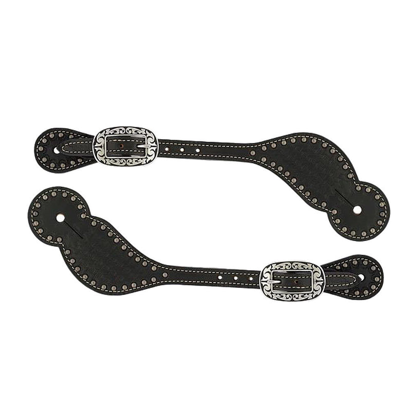 Basketweave Bridle Leather Spur Straps