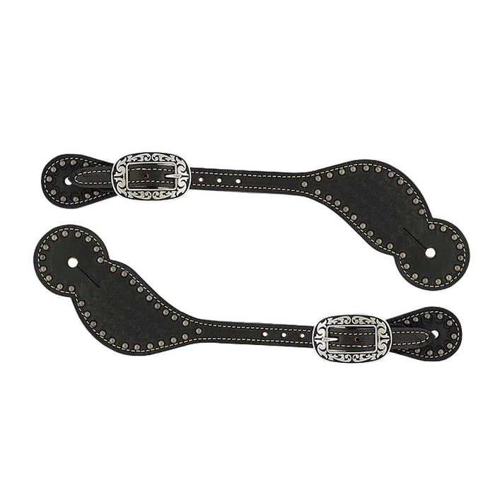 Basketweave Bridle Leather Spur Straps