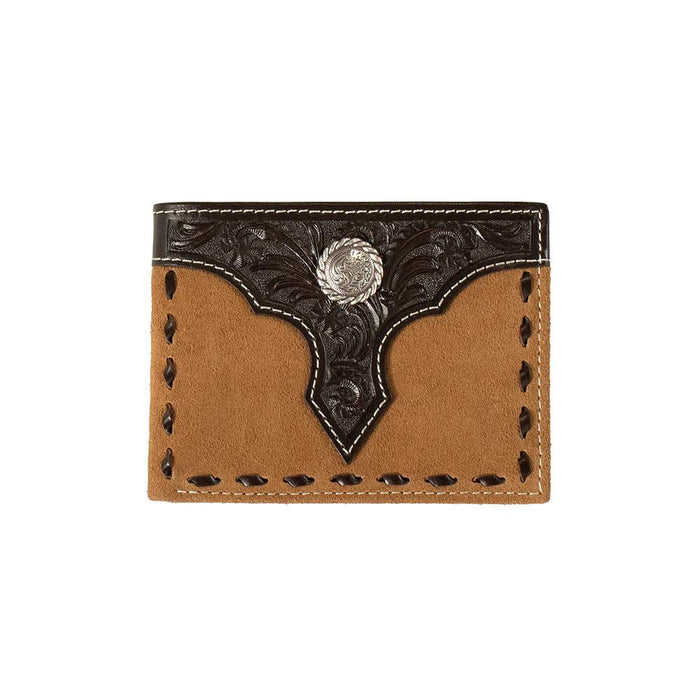 Nocona Floral Overlay Roughout Bifold Wallet