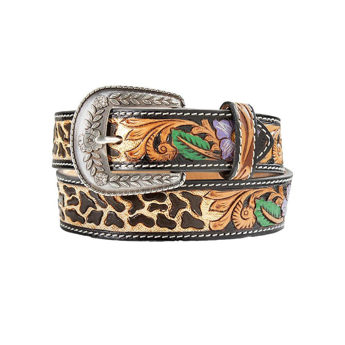 Girl's Cheetah Print Floral Belt