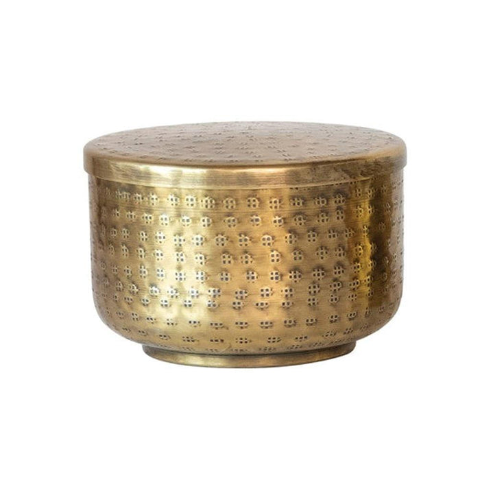 Large Hammered Aluminum Container w/Lid