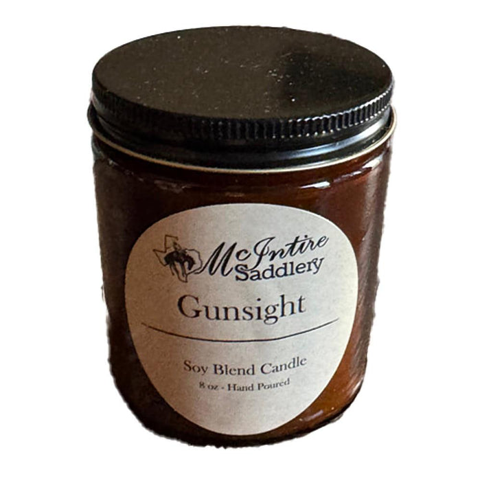 Gun Sight 8oz Amber Glass Jar Candle