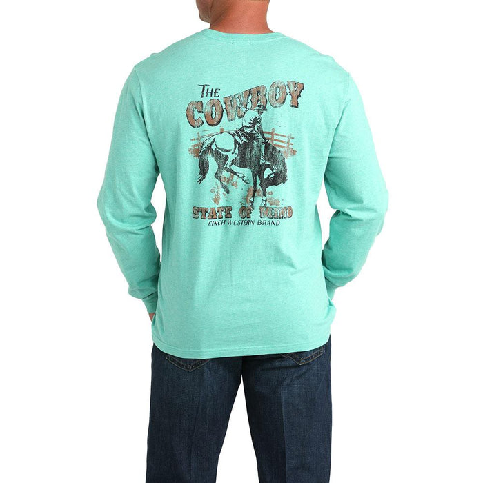 Turquoise Long Sleeve Cowboy State Of Mind Tee Shirt