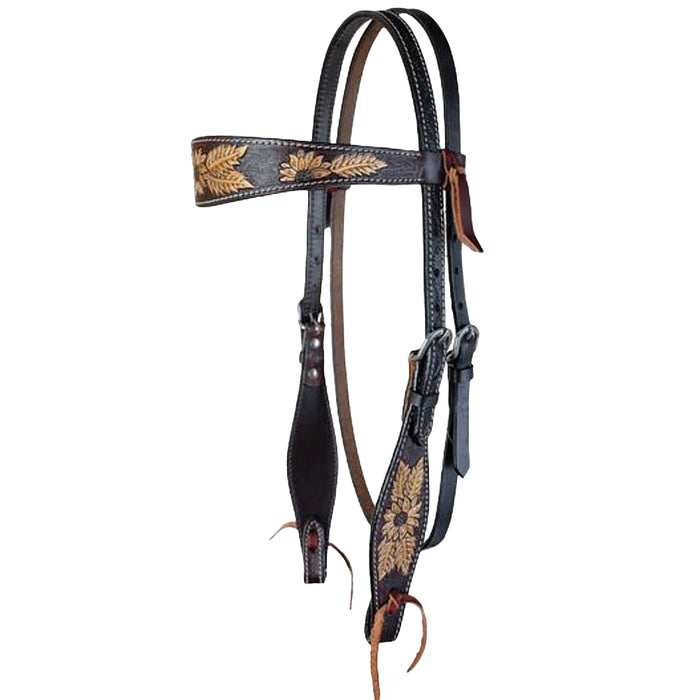 Golden Sunflower Browband Headstall