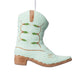 Paper Mache Green Cowgirl Boot Ornament