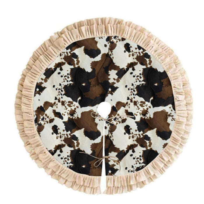 Brown Cowhide Christmas Tree Skirt