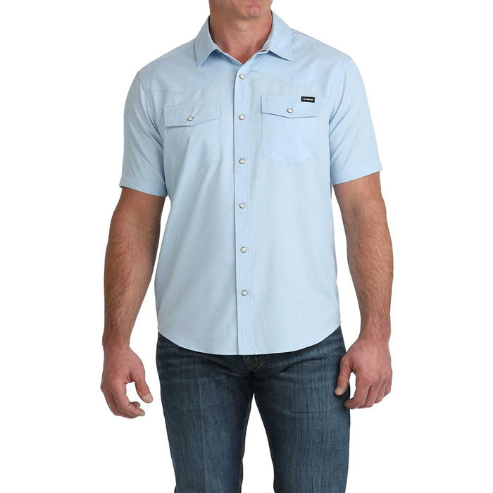 Men's Camp Light Blue Short Sleeve Snap Shirt