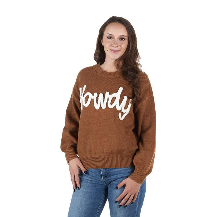 Howdy Brown Sweater
