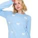 Women's Blue Bow Embroidered Sweater
