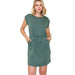 Women's Olive Draw Strip Waist Dress