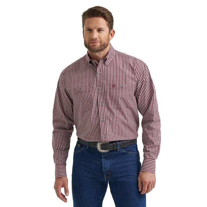 Men's George Strait Wine Plaid Shirt