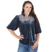 Women's Velvet Floral Neck Design Top