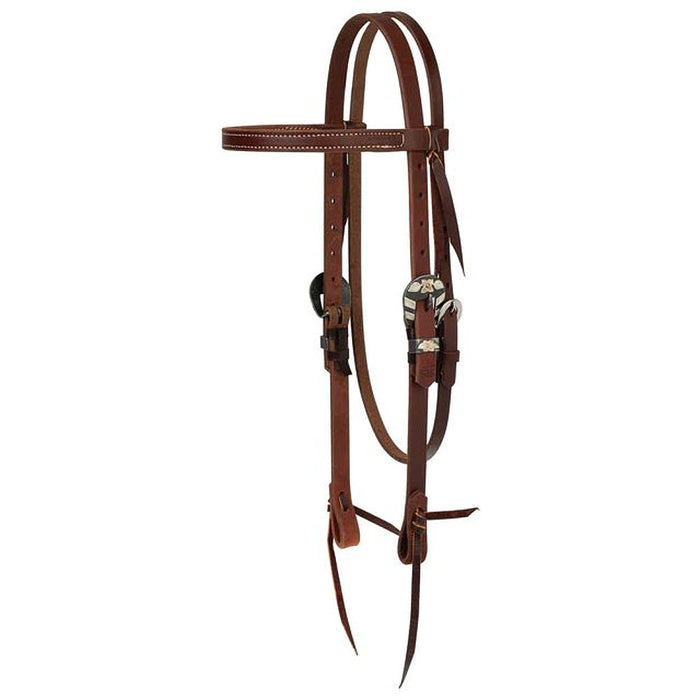 STS 3/4in Browband Headstall with Floral Buckle