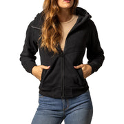 Women's Black Emma Zip Front