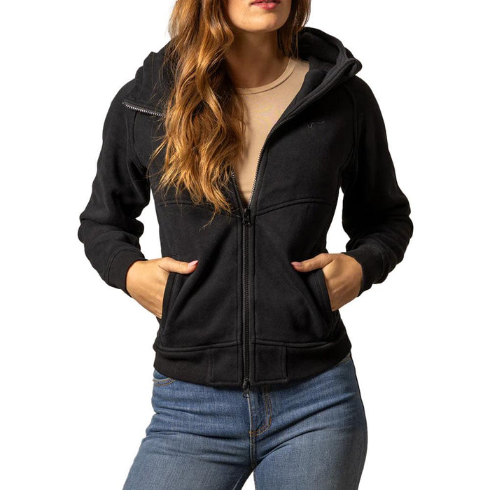 Women's Black Emma Zip Front