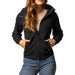 Women's Black Emma Zip Front