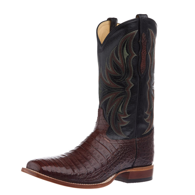 Men's Chasi Brown Caiman Vamp 13in Midnight Black Cowhide Top