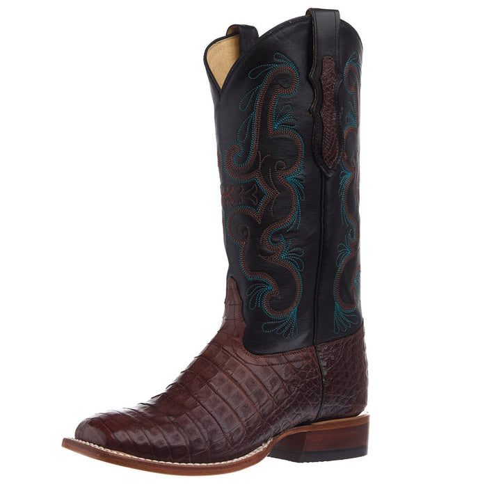 Women's Chasi Brown Caiman Vamp 13in Midnight Cowhide Top