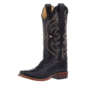 Women's Black Full Quill Vamp 13in Black Cowhide Top