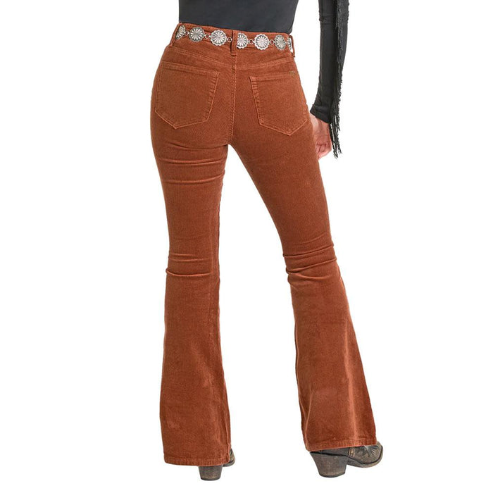 Women's Brick Corduroy Button Flare Jean