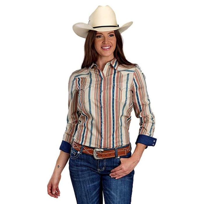 Women's Aztec Stripe Pearl Snap Shirt