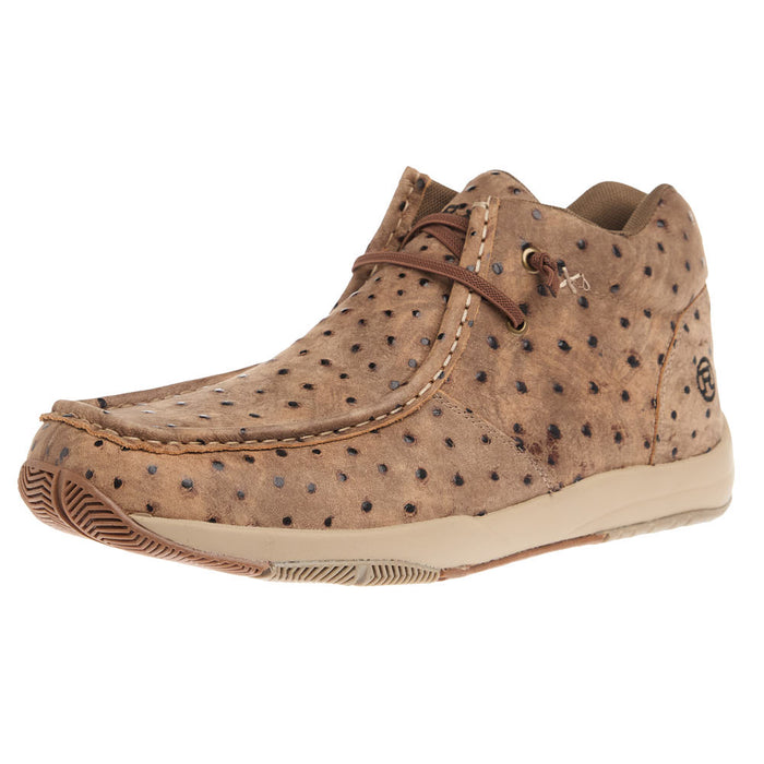 Men's Vintage Tan Ostrich Print Clearcut Casual Shoe