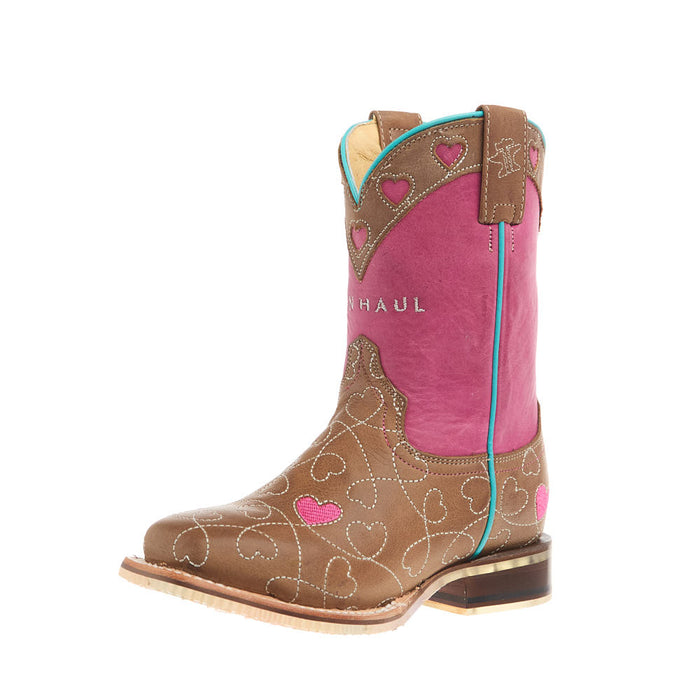 Kid's Sweetheart I Love Horses Sole Square Toe Boot
