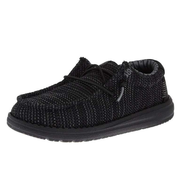 Youth Wally Stretch Sox Black on Black Casual Shoe