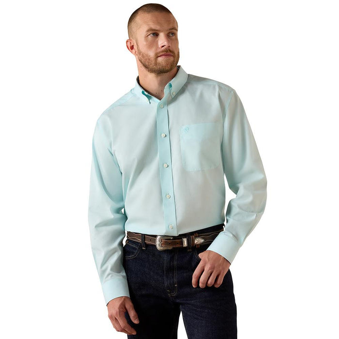 Men's Wrinkle Free Angel Blue Solid Shirt