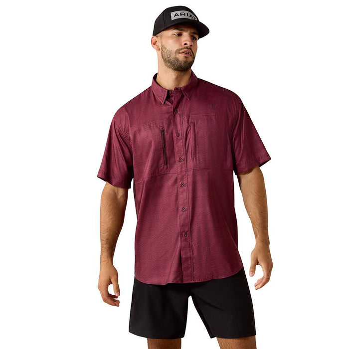 Men's Maroon Banner Printed VentTek Shirt