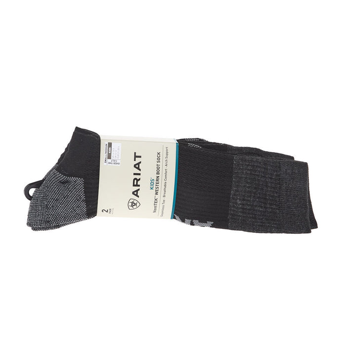 Kid`s VentTEK Black OTC Socks 2 Pack