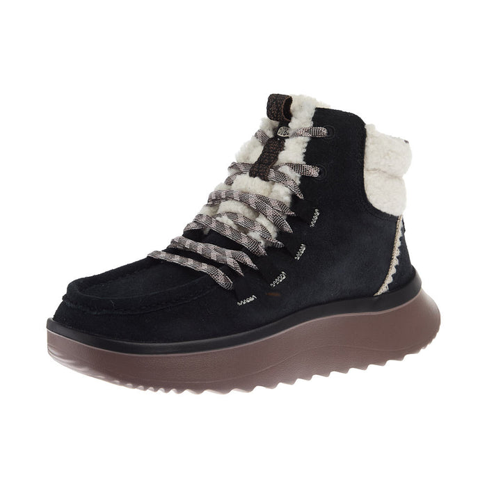 Women's Wendy Peak Apres Suede Black and Tan Lace Up Casual