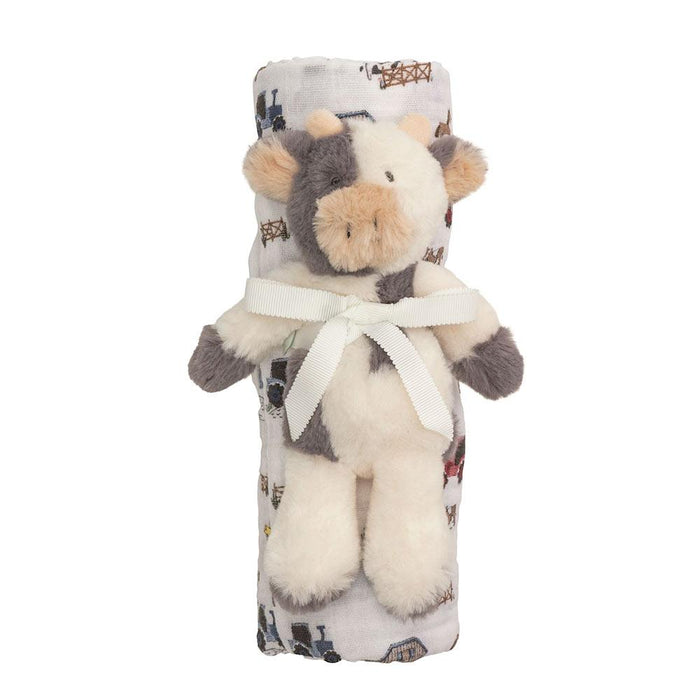 Farm Swaddle/Rattle Set
