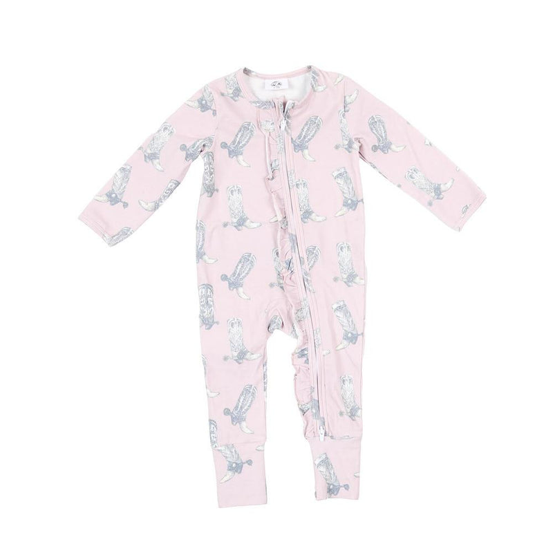 Infant Girl's Dusty Rose Boot Print Jammies
