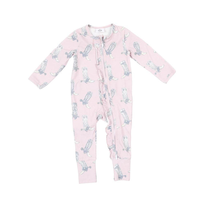 Infant Girl's Dusty Rose Boot Print Jammies