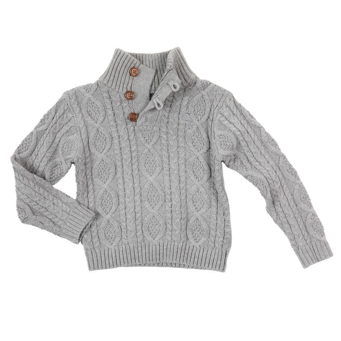 Infant Boy's Gray Cable Knit Sweater
