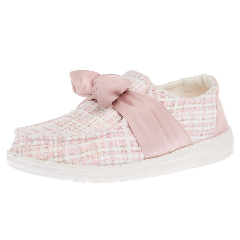 Women`s Wendy Bow Tweed Pale Pink