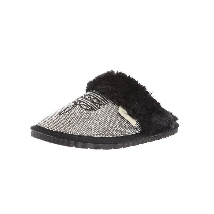 Women`s Alexis Black and Crystal Slipper