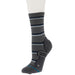 Unisex Multistripe Run Ribbed Dark Grey Crew Socks