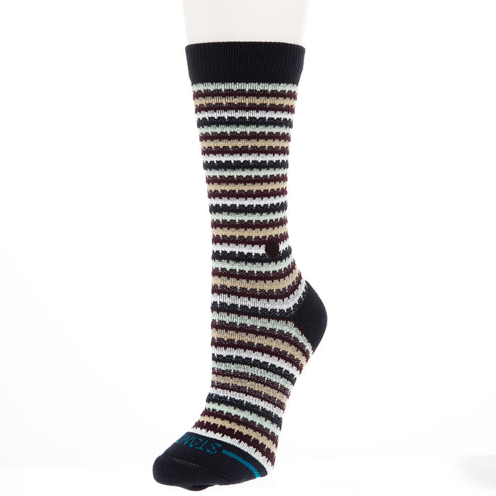 Unisex Chiclets Waffle Knit Navy Crew Socks