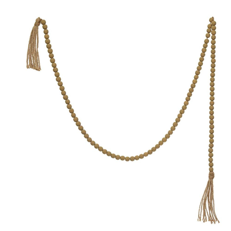 Natural Paulownia Wood Beads w/Tassels