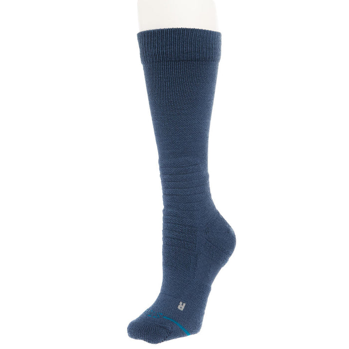 Unisex Solid Mid Slate Blue Wool Snow Socks