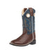 Youth Brown Foot and Midnight Blue Shaft Square Toe Boot