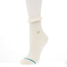 Women's Ruffle Icon Ivory Quarter Height Socks