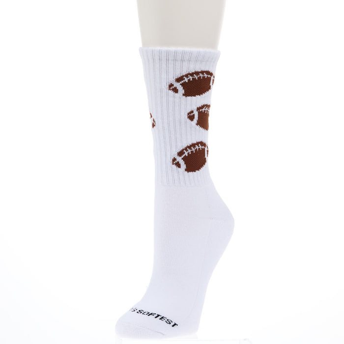 Women`s Football Sport Mini White Crew Socks