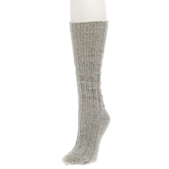 Grey Confetti Sweater Slouch Crew Socks