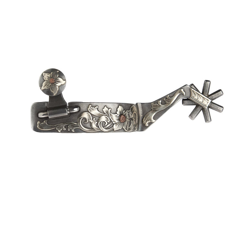 1in Silver Floral Cutter Shank Spurs