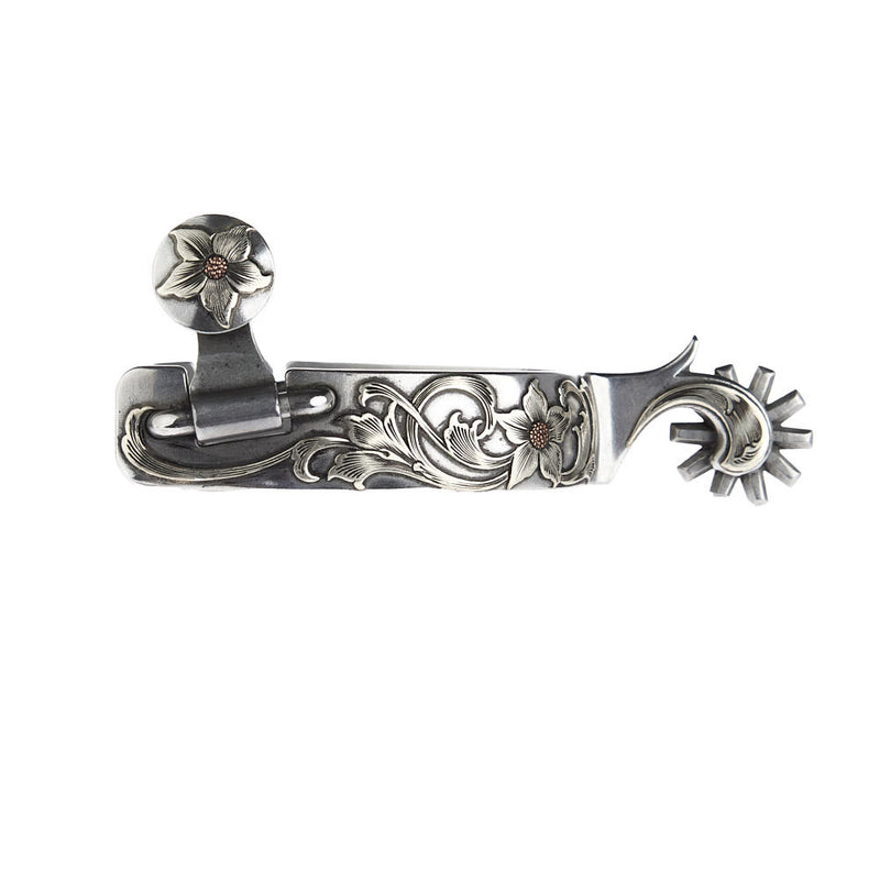 3/4in Silver Floral Western Spur