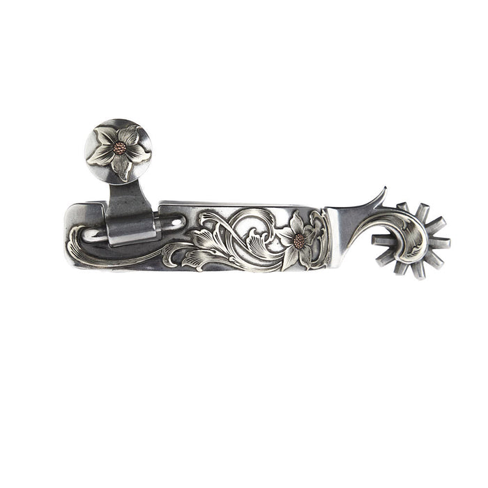 3/4in Silver Floral Western Spur